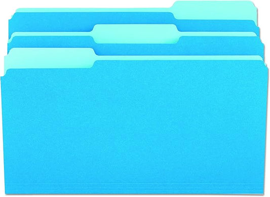 Universal One Bright Top Tab Classification Folder, Blue/Light Blue (10521)