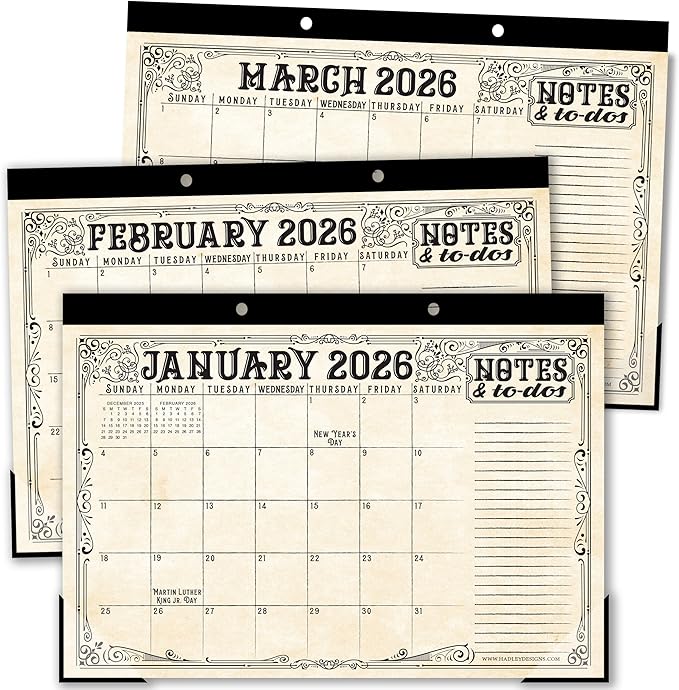 Hadley Designs Large Teacher Desk Calendar 2026-2027 - Desktop Calendar 2026, 18-Month Desk Calendars for Home, Office & Classroom, Cute Classroom Must Haves, Teacher Appreciation Gifts