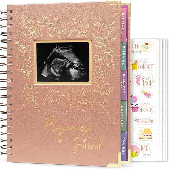 Clever Fox Pregnancy Journal & Memory Book - Pregnancy Planner & Notebook for Expecting Moms – Baby Keepsake, First Time Moms Gift (Rose Gold, 9" x 10.5" SonoFrame Edition)