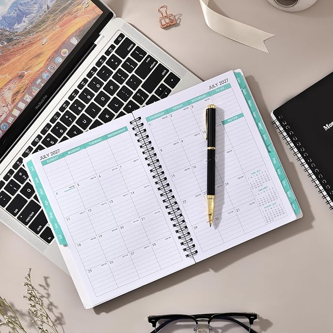 2026-2028 Monthly Planner/Calendar - 6.3" x 8.4"(A5 Size) Small Monthly Planner, Jul. 2026 - Jun. 2028, 2 Year Calendar with 24 Months,Twin-Wire Binding,Tabs, Pocket, Cardboard Cover