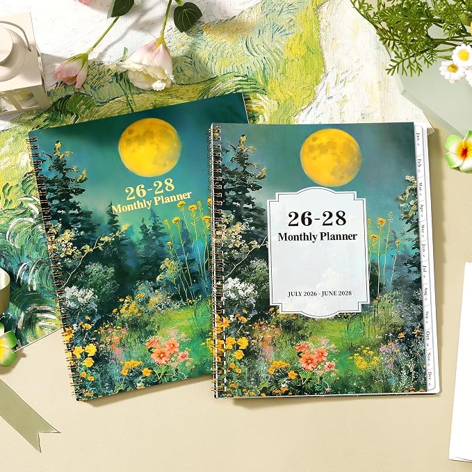 Monthly Planner 2026-2028 - Planner 2026-2028, Jul. 2026 - Jun. 2028, Monthly Planners 2026-2027 with Tabs, 9" x 11", Twin-wire Binding, Back Pocket, Note Pages