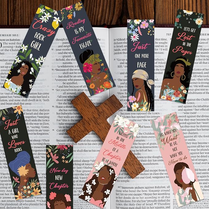 Black Girl Bookmarks Bulk, 150 Pcs Inspirational Paper Book Marks for Reading Women Girls, Affirmation Bookmark Double Sided for Black Magic Girls Classroom Library Supplies African American Gifts