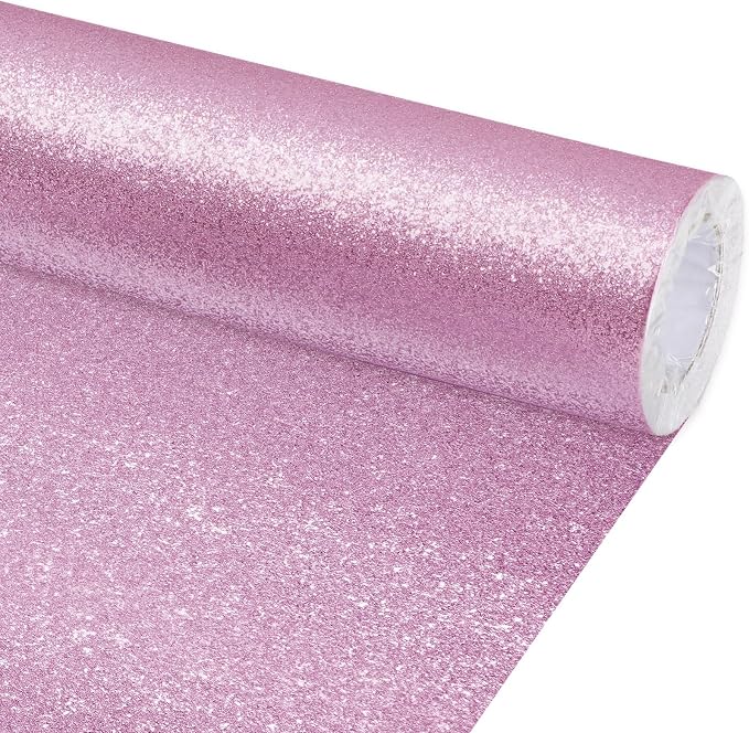 gisgfim Glitter Bulletin Board Roll Sparkle Bulletin Board Background Glitter Poster Paper Gift Wrapping DIY Art Crafts Non Fading Wallpaper for Home Office Classroom Decoration 16"x20ft, Light Purple