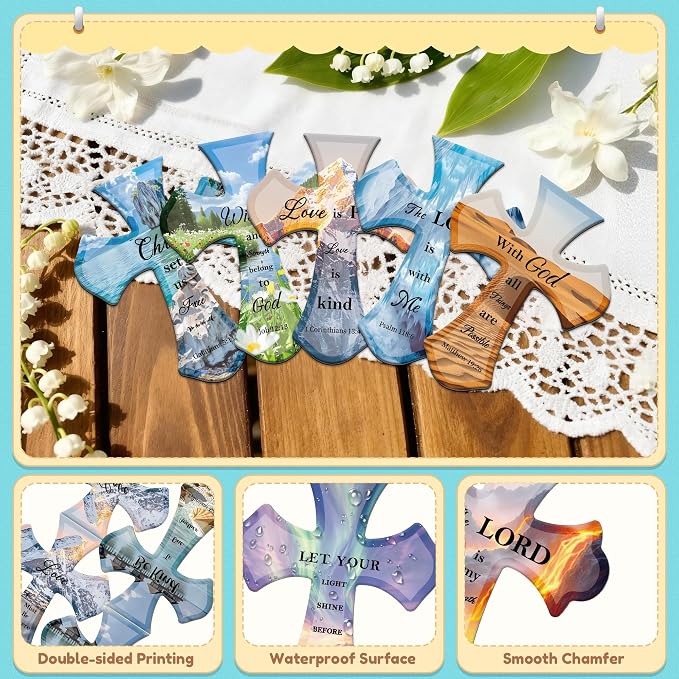 100Pack Magnetic Bookmarks Christian Bookmarks Bulk Cross Bible Bookmark for Reading Women Men Kids Teacher Book Lovers Gifts, Religious Magnet Bookmark Clips Cute Personalized Book Markers (Scenery)
