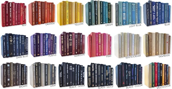 Decorative Accent for Home Decor – Real Books by Color® Interior Styling Piece for Bookshelf, Coffee Table, Design Display (Set of 11, Brown)