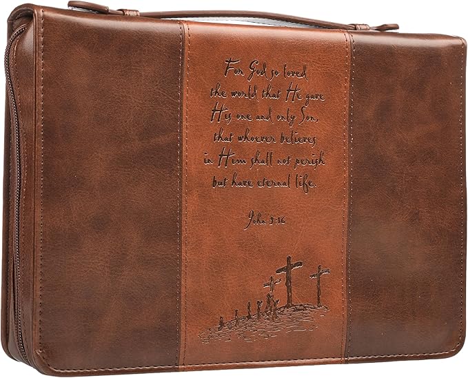 Christian Art Gifts Gospel Two-Tone Bible/Book Cover - John 3:16 (Large)