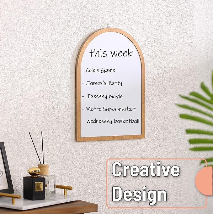 Mr. Pen Dry Erase Board, 16" x 12", Wooden Frame, Boho Design, Mini White Board for Kids & Students, Small Dry Erase Board