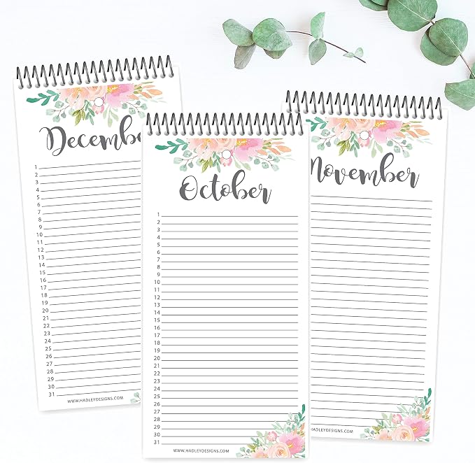 Hadley Designs Floral Perpetual Calendar for Birthdays and Anniversaries - Perpetual Birthday Calendar Wall Hanging, Birthday Calendars Book, Special Occasion Calendars, Celebration Tracker