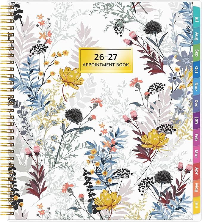 Appointment Book 2026-2027 - Appointment Planner with Weekly ＆ Monthly Spread, Jul 2026 - Jun 2027, 8.5’’ x 10.5’’, Large, 15 Minute Increments, 2026-2027 Daily Planner with Pockets, Tabs, thick paper