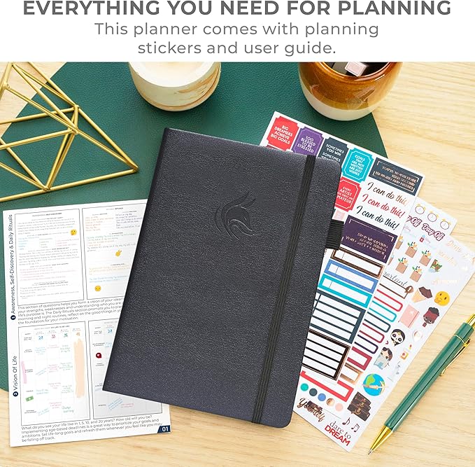 Clever Fox Planner Schedule – Undated Weekly & Monthly Life Planner with Time Slots, Appointment Book & Daily Organizer, A5 (Mystic Grey)