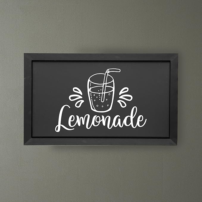 Sunnydaze Large Magnetic Chalkboard for Wall with Pine Frame - Blackboard for Wall Includes Chalk and Eraser - Black