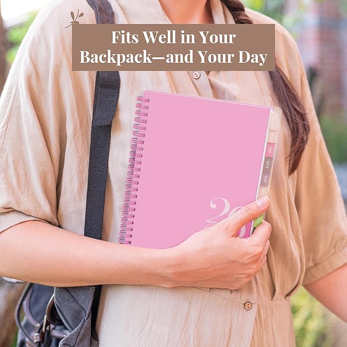 Rileys Academic Planner 2026-2027, Daily, Weekly & Monthly Planner, July 2026 - June 2027, Student Notes Pages, Twin-Wire Binding, Weekly Agenda for School & Work (8 x 6-Inches, Classic, Pink)