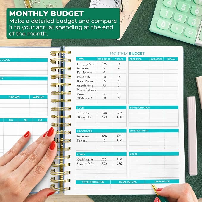 Clever Fox Budget Planner & Monthly Bill Organizer With Pockets. Expense Tracker, Budgeting Journal & Financial Book. Large, 8x9.5" (Lavender)