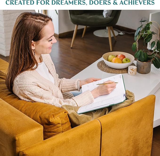 Legend Planner PRO Dated Jan 2026-Jan 2027 – Deluxe Weekly & Daily Organizer with Time Slots. Appointment Book Journal for Work & Time Management, A4 Hardcover (Viridian Green)