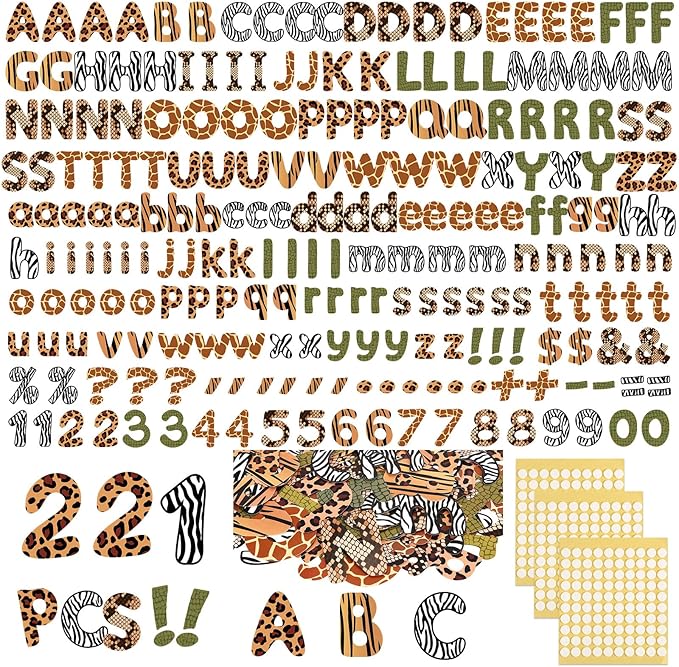 221 Pcs Classroom Bulletin Board Letters Colorful Alphabet Cutouts Number and Punctuation Symbol Combo Letter Cutouts for Wall Chalkboard Poster Board Decor