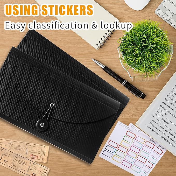 2Pcs Receipt Coupon Organizer, 13 Pockets Small Accordion File Organizer with Labels for Receipt Cards, Bill Business, Coupons Storage, 10.2X 5.1 Inches