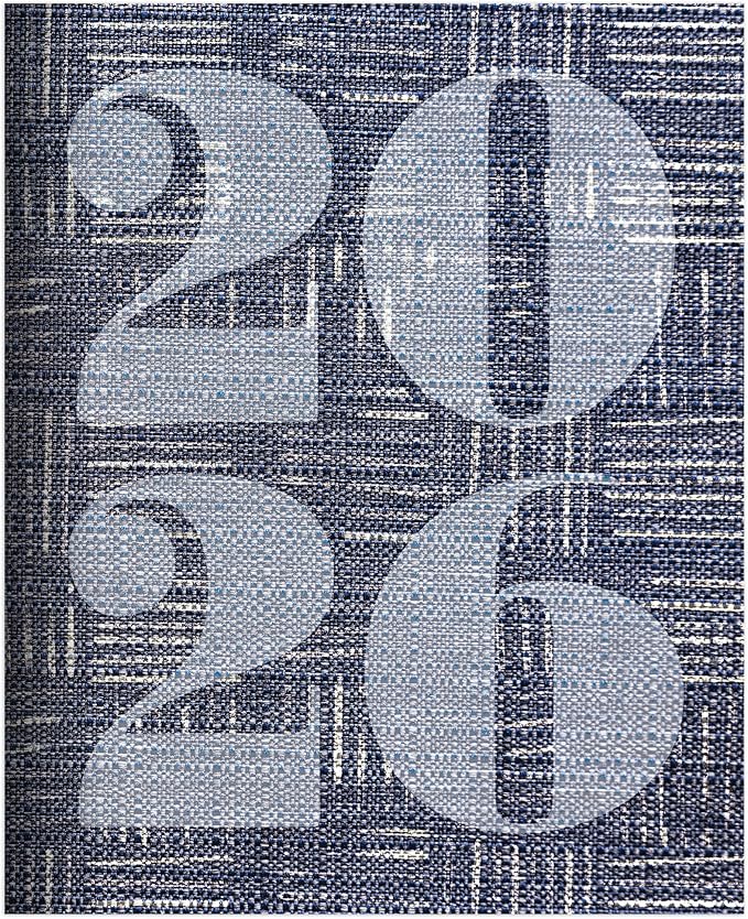 TF Publishing 2026 Basket Weave Blue Medium Monthly Planner - 2 Page Spreads with Extra Large Calendar Grids and Planning Prompts - 12 Month Planner for School and Work - 6.5in x 8in