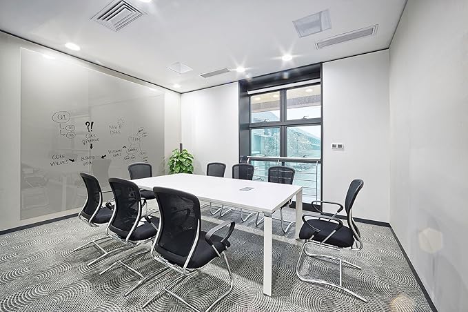 Aria 4'H x 4'W Low Profile 1/4" Glass Whiteboard Gray - 4 Markers and Eraser