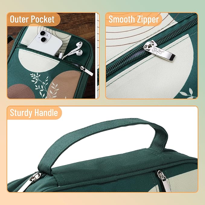 Mr. Pen- Bible Cover Case, Carrying Book Case with Durable Handle and Zippered Pocket, Bible Protective Church Bag for Men & Women, Christian Gifts, Dark Green