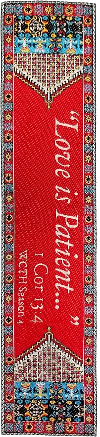 Love is Patient, Bulk Pack of 6 Woven Fabric Christian Bookmarks, Silky Soft 1 Corinthians 13:4 Flexible Bookmarker for Novels Books and Bibles, Religious Memory Verse Gift