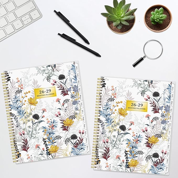 Monthly Planner 2026-2029, 36 Months Calendar Planner 2026-2029 from Jul 2026 – Jun 2029, 8.5'' x 11'' with Ruled Spread, Flexible Cover, Spiral Wirebound, Pocket, Coated Tabs, Notes ＆ Habit Tracker