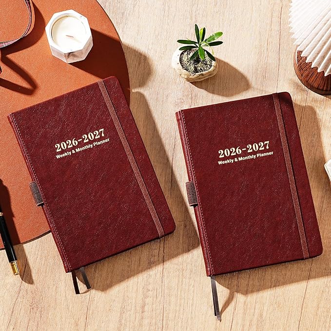 Planner 2026-2027 - Academic Planner 2026-2027, Weekly and Monthly Planner with Stickers, Faux Leather Cover, Jul. 2026 - Jun. 2027, 5.75" X 8.25", 26-27 Yearly Planner, Premium Paper, Pen Holder, Inner Pocket and 44 Notes Pages