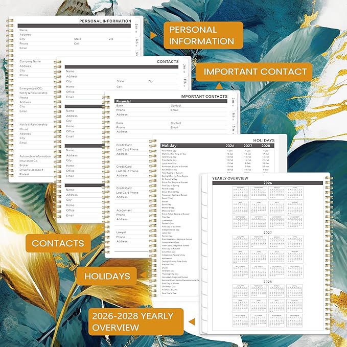 2026-2027 Monthly Planner/Calendar - Calendar Planner 2026-2027, 9'' x 11'', July 2026- December 2027, 18 Monthly Calendar, 2026 Planner with Tabs, Thick Paper, Inner Pocket, Spiral Binding, Holidays, Notes