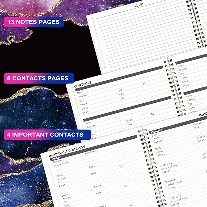 Monthly Planner 2026-2028 - 2 Year Planner 2026-2028, Jul.2026 - Jun.2028, 9" x 11", 2026-2028 Monthly Calendar, Calendar Planners with Inner Pocket, Twin-wire Binding, Tabs - Star