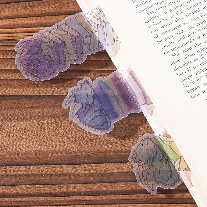 Fantasy Dragon Bookmark Gifts - 6 Pcs Cute Cartoon Animals Bookmarks for Kids Women Men Book Lovers Books Marks Page Clips for Birthday Christmas Classroom Office Reading Accessories