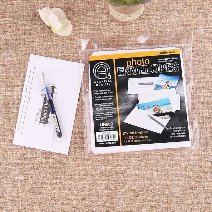Lineco Photo File Envelopes 4X6 Inch 25/Pk