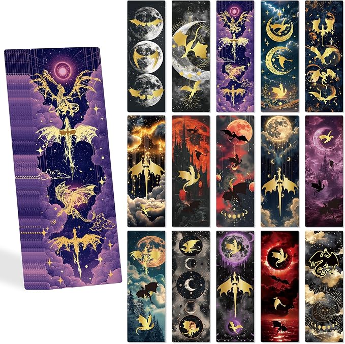 Fantasy Dragon Bookmark Gifts - 150 Pcs Fourth Paper Bookmarks Bulk for Men Women Book Lovers Novel Fans Wing Page Marks Merch School Reading Accessories Bookish Gift for Birthday Graduation