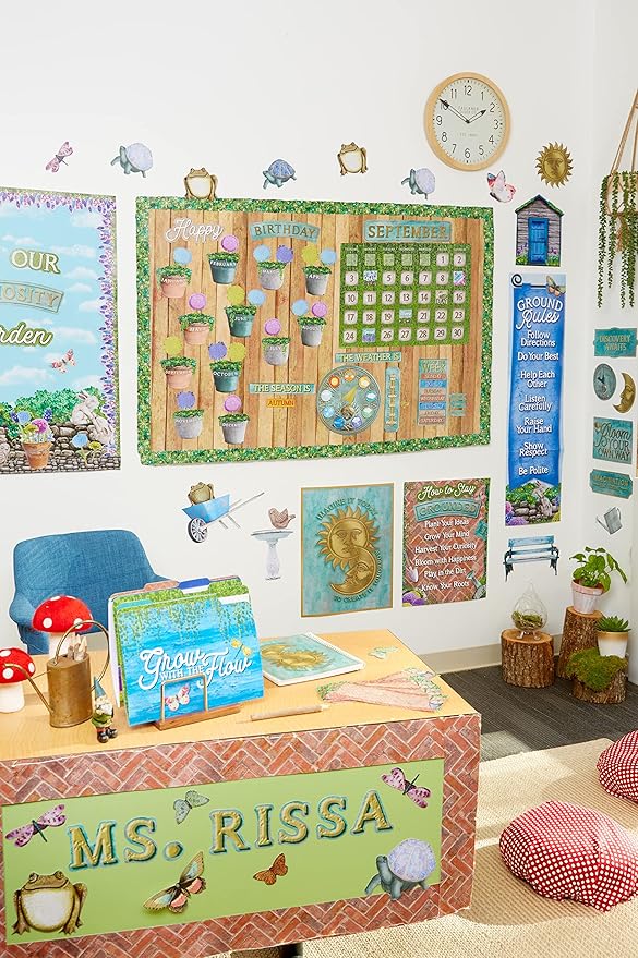 Eureka Curiosity Garden Letter, Number, Punctuation Mark, and Symbol Classroom Decorations for Teachers, 3.8" H, 178 Pieces