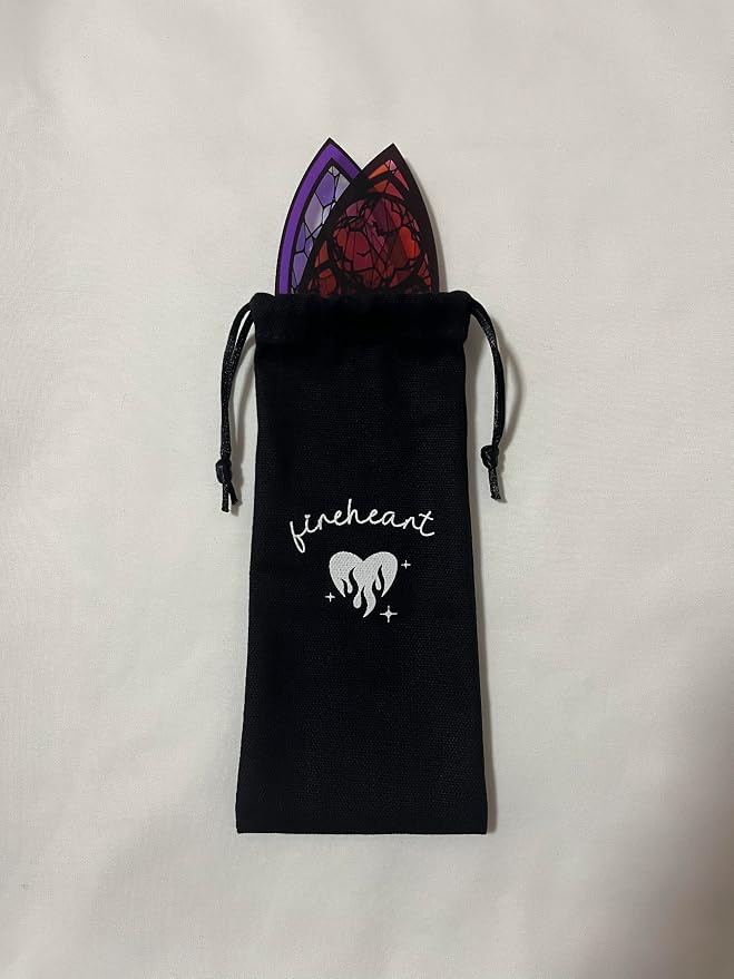 Stained Glass Style Acrylic Bookmarks Set of 2 Fantasy Inspired Transparent Bookmarks Featuring Blood Moon Castle and Shadowwing Designs