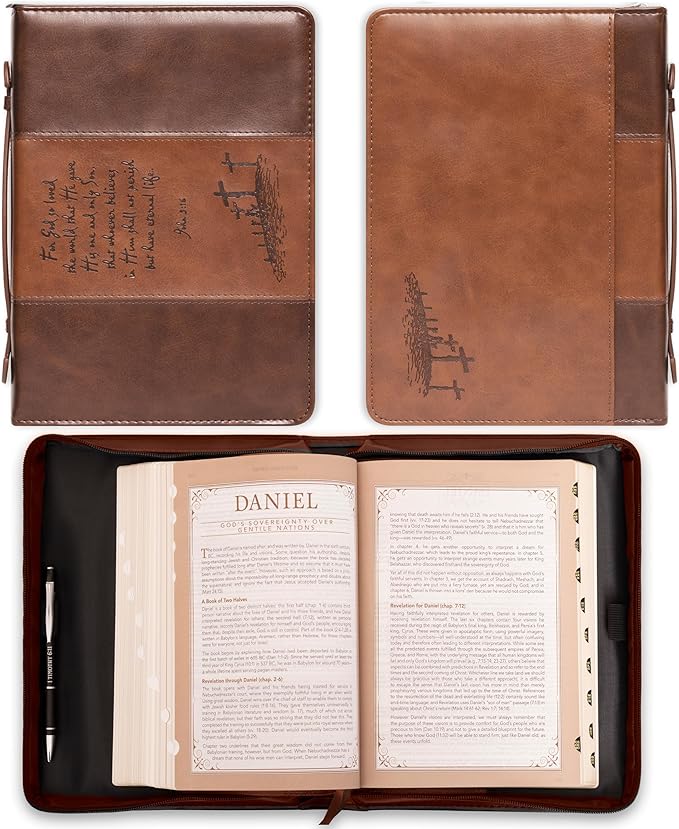 Christian Art Gifts Gospel Two-Tone Bible/Book Cover - John 3:16 (Large)