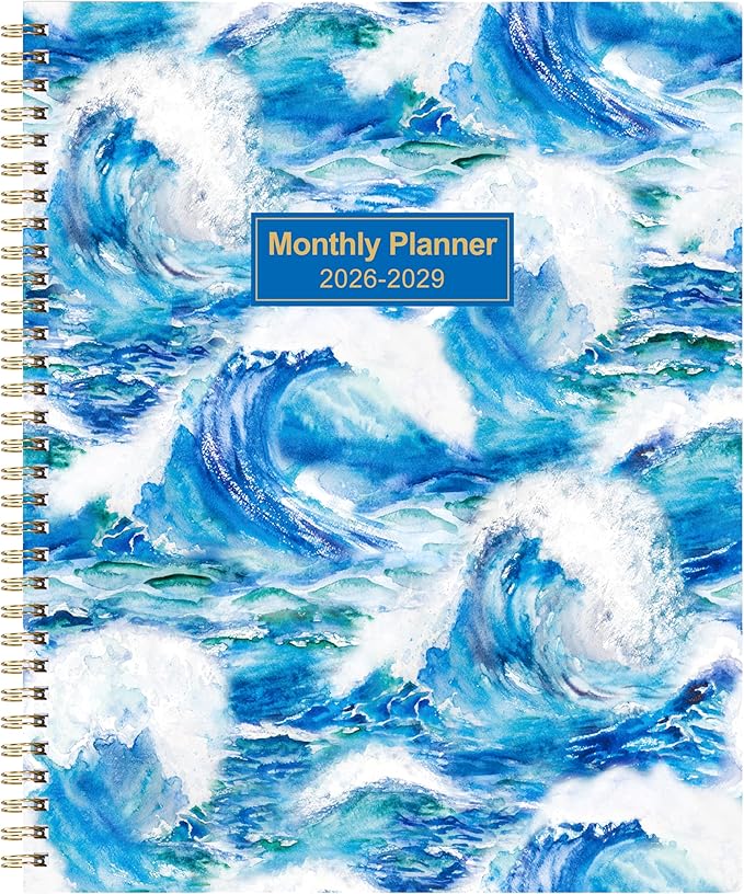 2026-2029 Monthly Planner/Calendar - Jul 2026 - Jun 2029, 3 Year Monthly Planner (36 Months) with Tabs ＆ Two-Side Pockets, 9" x 11", Twin-Wire Binding, Celebrity Quotes, Great for Long-Term Planning