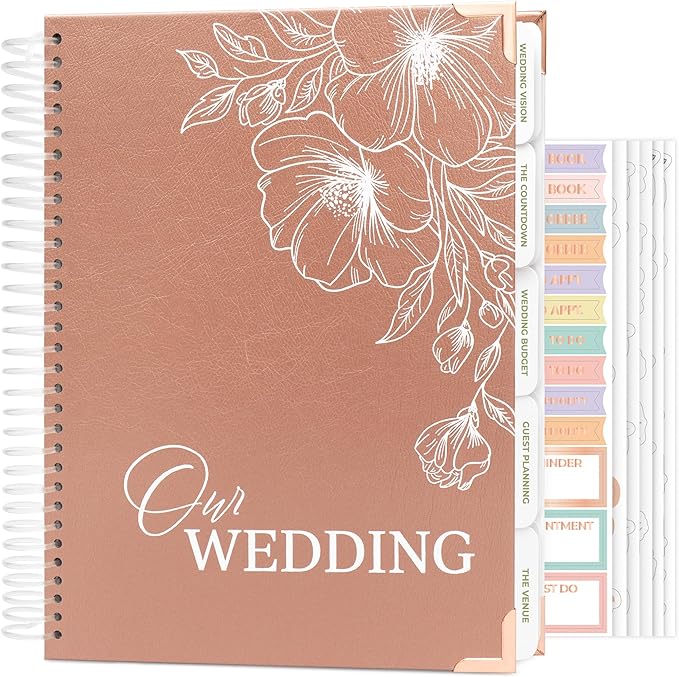 Clever Fox Wedding Planner Book and Organizer – Guided Wedding Planning Journal & Bridal Notebook with Tips & Checklists – Engagement Gifts for Bride or Engaged Couple (Rose Gold, White Foil)