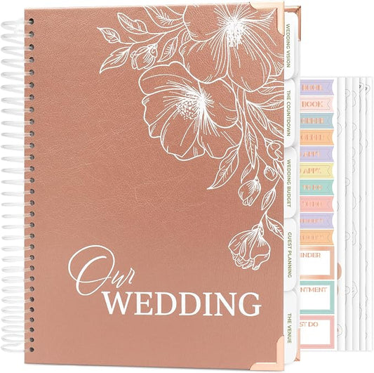 Clever Fox Wedding Planner Book and Organizer – Guided Wedding Planning Journal & Bridal Notebook with Tips & Checklists – Engagement Gifts for Bride or Engaged Couple (Rose Gold, White Foil)