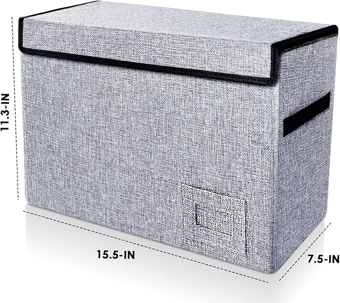Leffis Comic Book Storage, Box 15.5" X 7.5" X 11.3", Collapsible Comic Short Box with Lids Holds 150 Comics Heavy Duty Comic Book Bin Container (1 pack, grey)