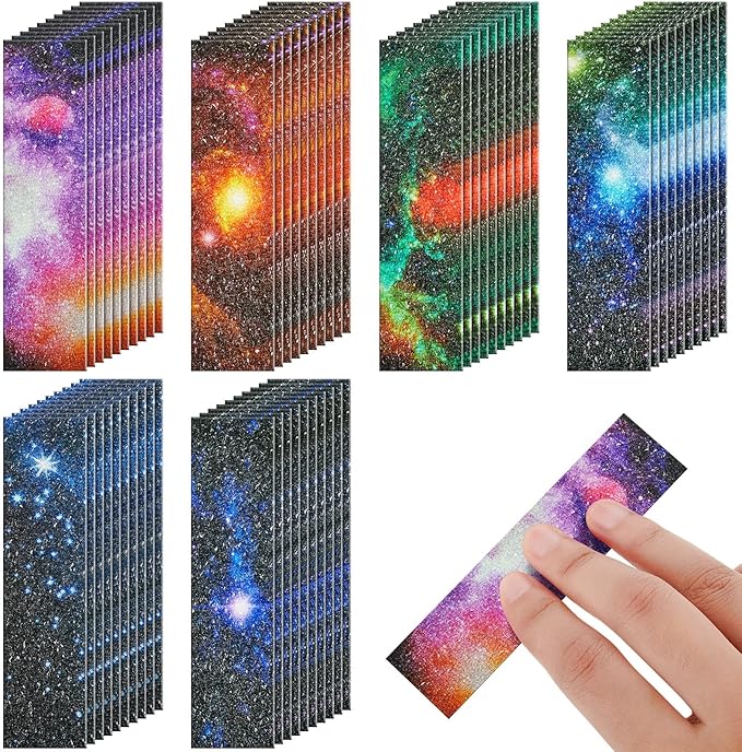 Gersoniel 72 Pcs Anxiety Sensory Stickers Calm Stickers Adhesive Textured Mental Health Strips Mindfulness Fidget Decals Stress Anxiety Relief Items for Desk Therapy Office Counselor(Galaxy)