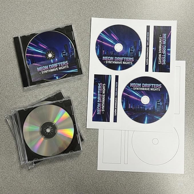 CD/DVD Label Full Face | Qty 200 Disc, 400 Spine | 100 Sheets Total | Permanent White Matte | Inkjet & Laser Compatible | Customizable Printable | Blank Label