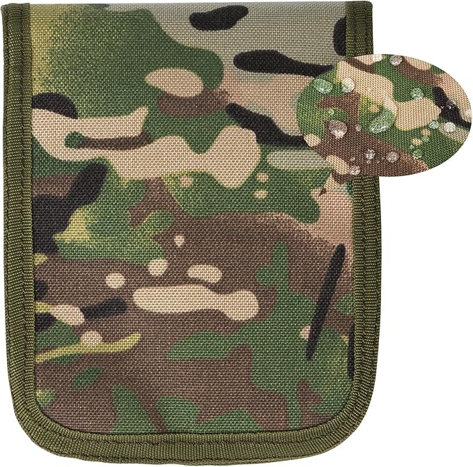 Small 4" x 6" Army Notebook Cover with Zippered Organizer, Tactical All-Weather Notebook Cover and Hiking Journal Case for A6 Folder, Green Camo Notebook Cover, OCP Military Log Book Cover - Multi