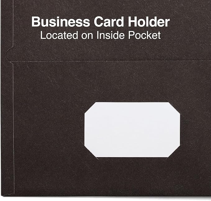 Staples 10% Recycled Smooth 2-Pocket Paper Presentation Folders, Letter Size File Folders for School & Office, Black, 10-Pack