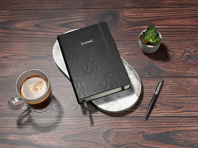 Wykeham's Productive Journal – Weekly Planner to Increase Productivity – Personalization Available (Black, 8.5"×5.5")