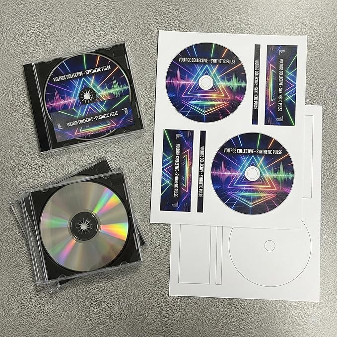 CD/DVD Label Full Face | Qty 1000 Disc, 1000 Spine | 500 Sheets Total | Permanent White Matte | Inkjet & Laser Compatible | Memorex Small Center Style | Easy to Peel | Made in USA | Blank Label