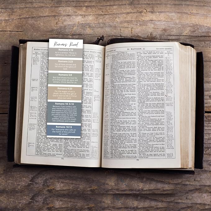 Romans Road Bible Verse Bookmark 50pk 2x6” Minimalist Modern How To Be Saved Girl Church Baptism Gift Youth Camp Present