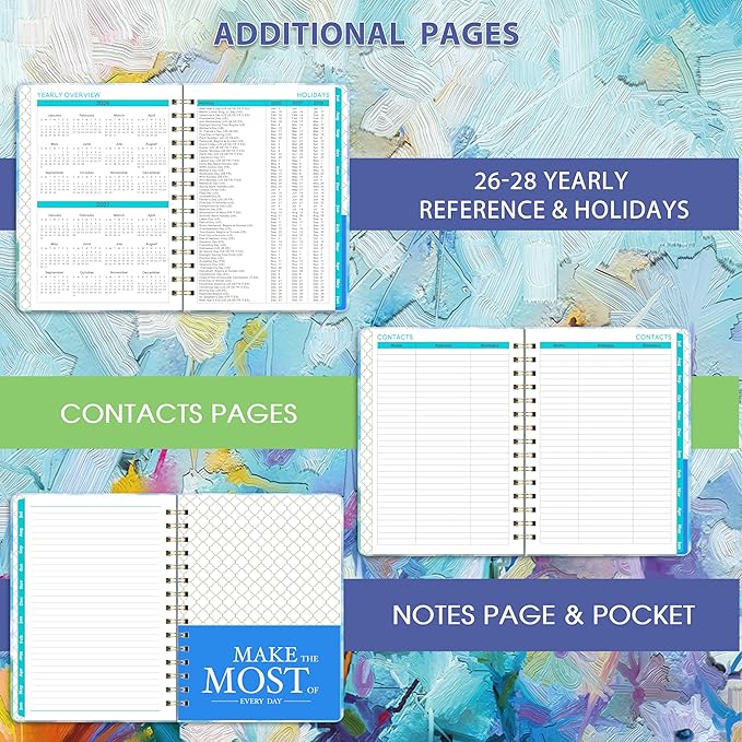 Planner 2026-2027 - 2026-2027 Planner, July 2026 - June 2027, 6.3’’ × 8.4’’, Weekly and Monthly with Tabs, Inner Pocket, Hardcover, Elastic Closure