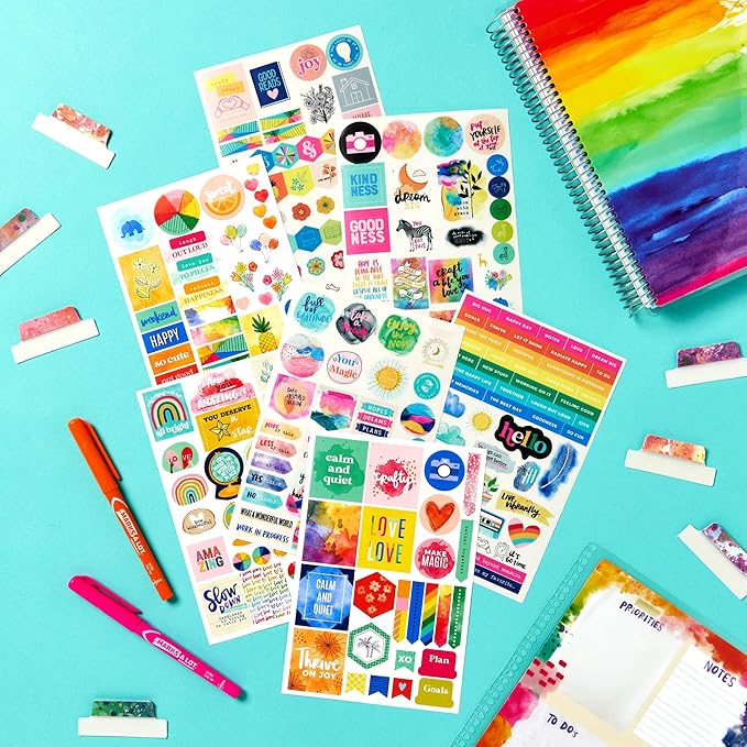 Avery + Amy Tangerine Designer Collection Planner Stickers, 20 Sticker Sheets, 744 Total, Weekly, Monthly and Daily Accessories for Journals and Calendars (6782)