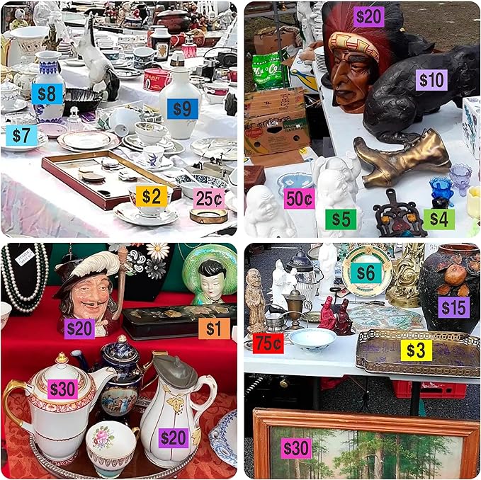 YSHIHE Garage Sale Price Stickers, 2250 Pcs Preprinted Rectangle Removable Labels, 1/2" x 3/4", for Yard Sale and Flea Market