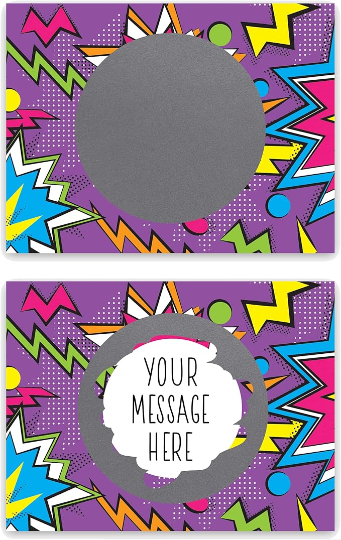 My Scratch Offs 50 Pack Zig Zag Purple DIY Custom Make Your Own Scratch Off Cards for Teacher Supplies, Classroom Must Haves, Motivational Cards for Students & Small Business