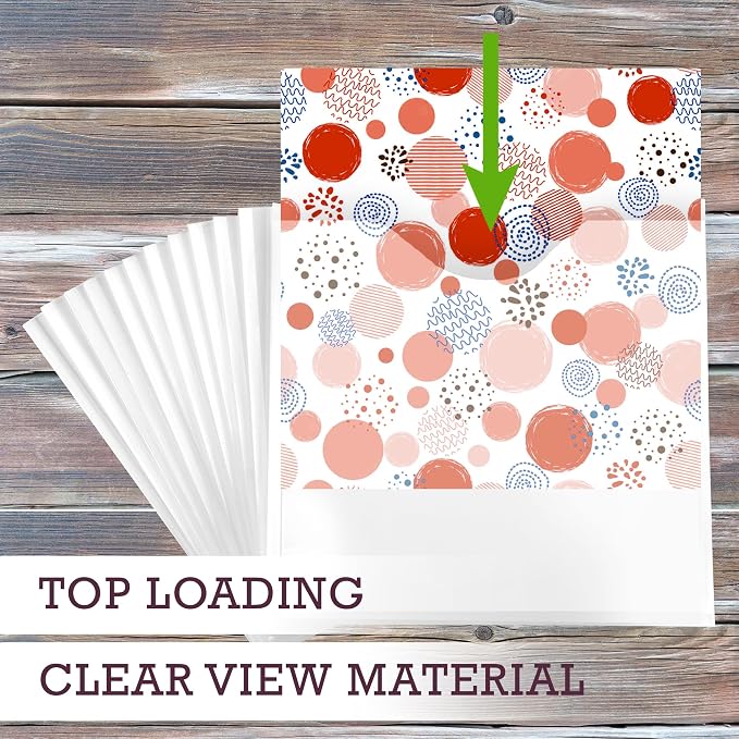 Samsill Scrapbook Paper Storage Organizer, 6 Count of Individual Top Loading Files with Customizable Tabs, Holds 12 x 12 Inch Scrapbook, Vinyl, Photos, Clear, PVC and Acid Free, 6 Pack